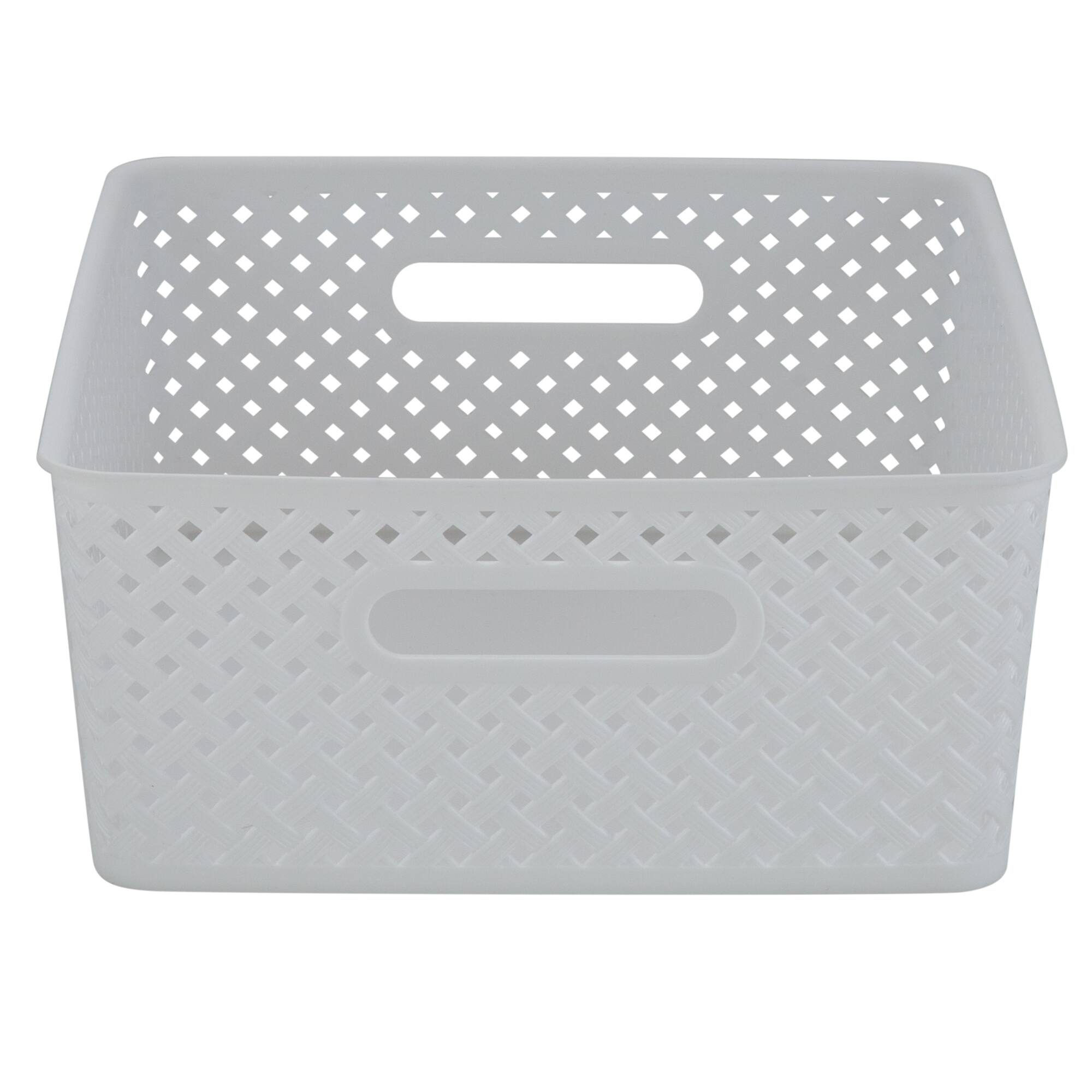 Simplify Medium Resin Wicker Storage Bin